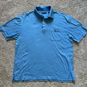 Daniel Cremieux Men’s Blue Golf Polo Performance Shirt Size Large 100% Cotton